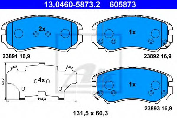 Колодки тормозные передние KIA SPORTAGE 04>/ HYUNDAI TUCSON 04>