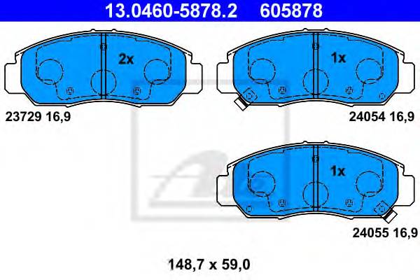 Колодки перед Honda Civic 00- 05- (sed hbk) FR-V Odyssey 97- 0