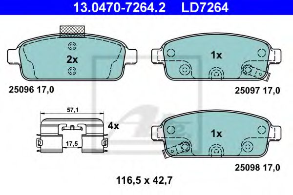 Комплект тормозных колодок. дисковый тормоз (CERAMIC)