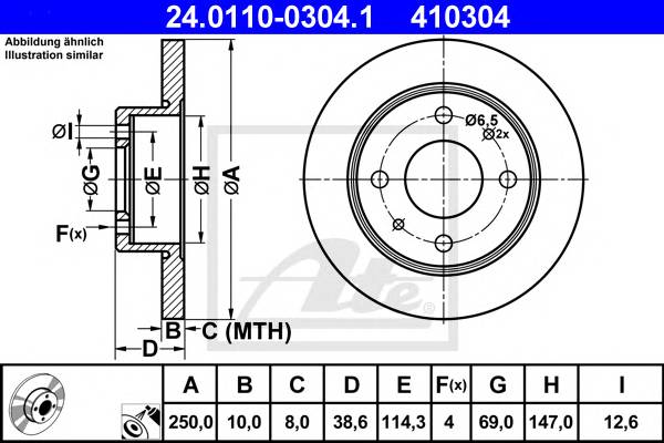 Диск тормозной задн MITSUBISHI COLT CZC кабрио 1.5.1.5 Turbo 06-09