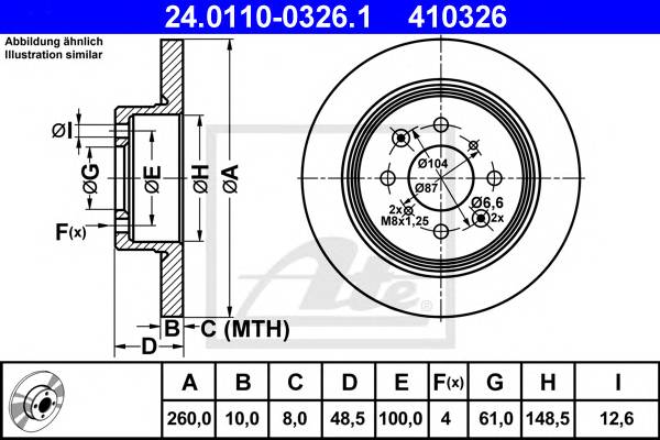 Диск тормозной задн MG MG ZR 160 01-05 MG ZS 120.180.2.0 TD 01-05