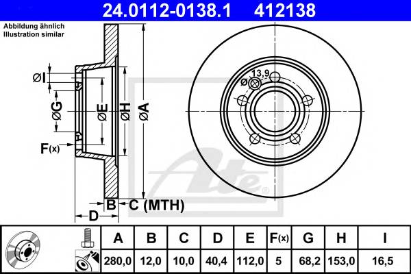 Тормдиск зад280x12 5 отвmin2