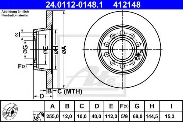 Диск тормозной AUDI A4 1.6-3.0 00-/VW PASSAT 4motion 96-05 задний D 255мм.