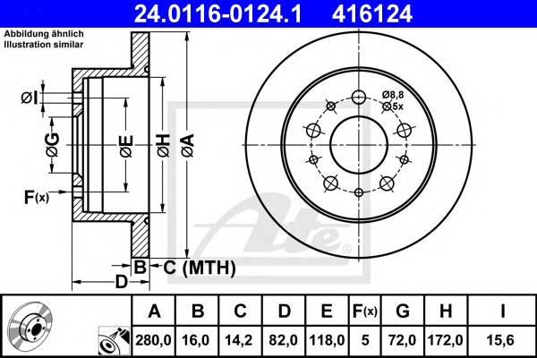 Тормдиск зад280x16 5 отвmin 2