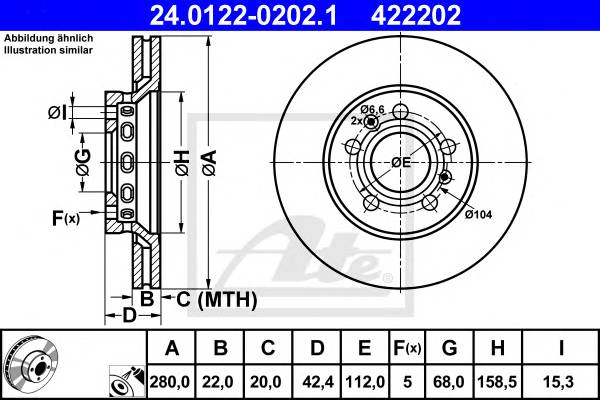 Диск тормозной зад 280x22x20