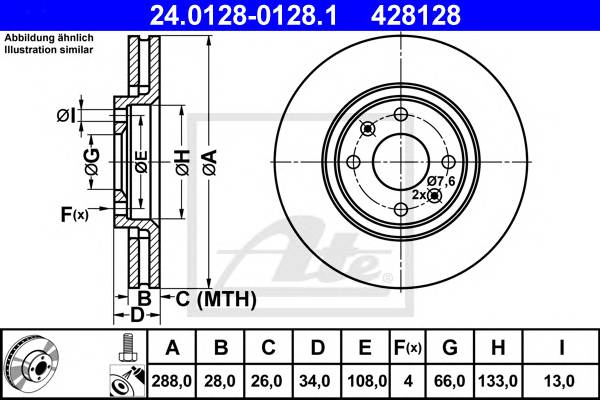 24 0128-0128 1 диск тормозной передний   Citroen C5 Xantia 2 0-3 0 2 0