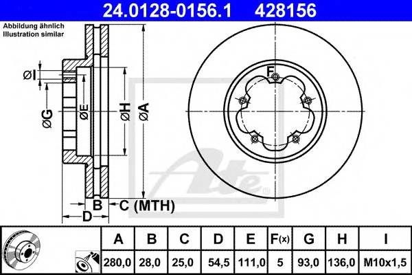 Диск торм пер Ford Transit NEW  (280 X 28  5отв)  2006>>