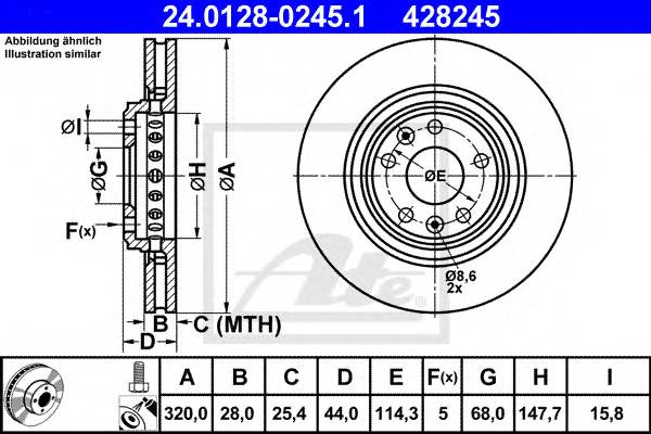 Диск тормозной передн RENAULT CLIO IV 1.6 RS 12- GRAND SCENIC III 2