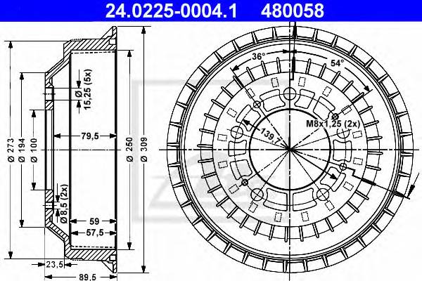 Барабан тормозной 240225-00041