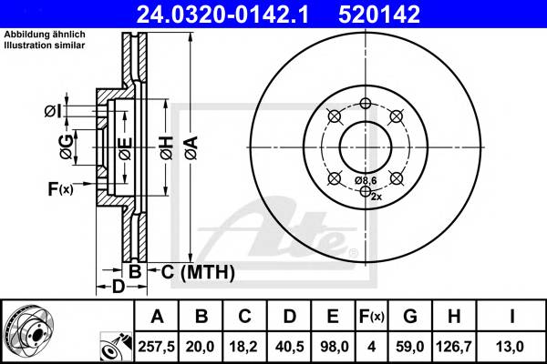 Диск тормозной ATE Power Disc 24 0320-0142 1