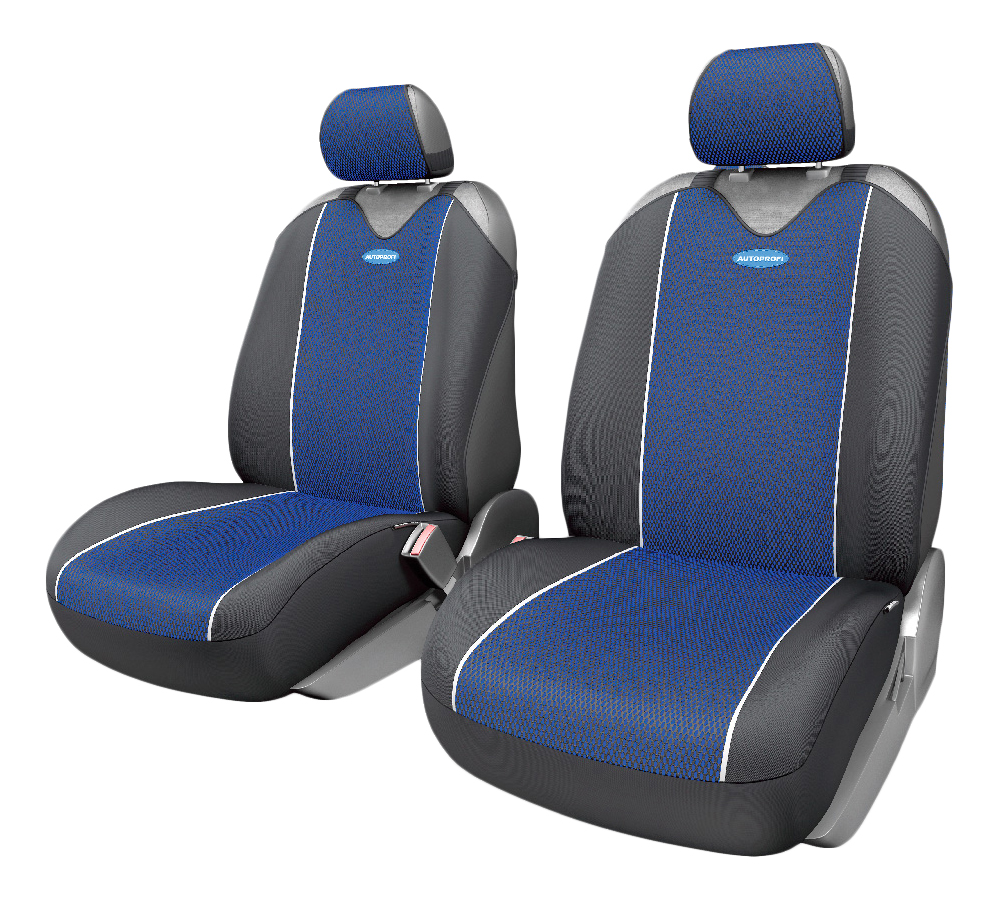 Чехлы на сиденья универсальные  маечка   CARBON Plus  передний ряд (чёрно/синий)