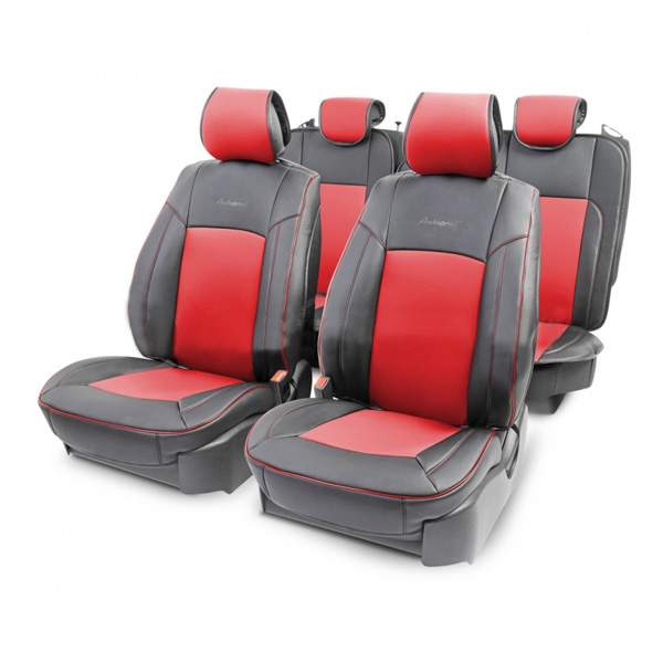 Накидки на сиденье HIT-1110G BLACK/RED каркасные. экокожа. 3D каркас AIRBAG (11