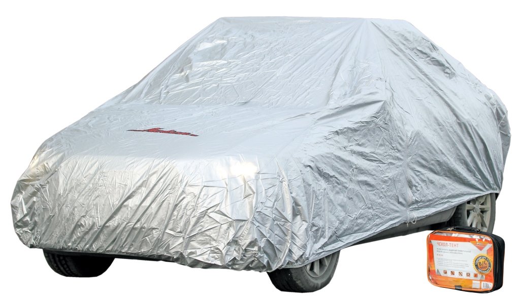 Чехол-тент на автомобиль защитный. размер M (495х195х120см). цвет серый. молния