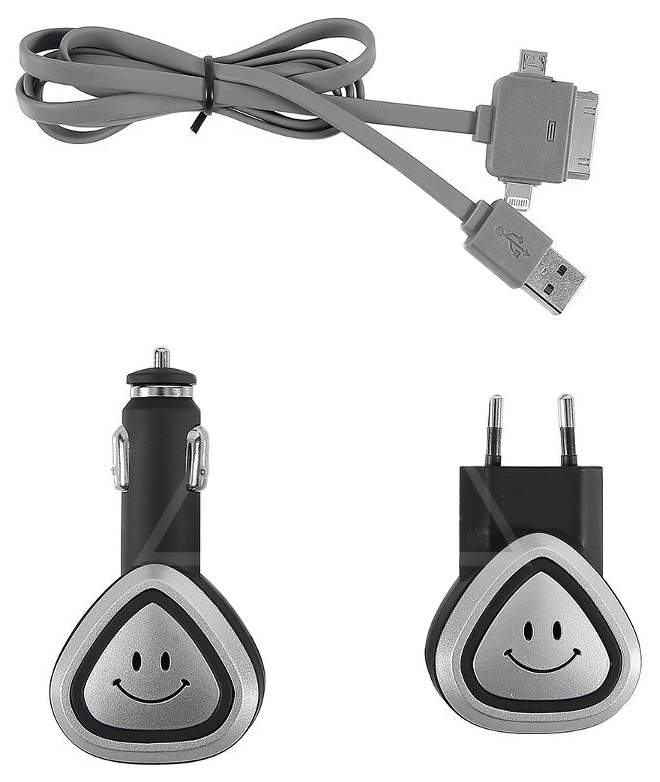 Зарядное устройство набор 12В/24В/220В/USB - microUSB/для Iphone 4/5