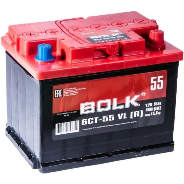 Аккумулятор BOLK 55Ah 480A (обратная 0) 240x172x190 L2