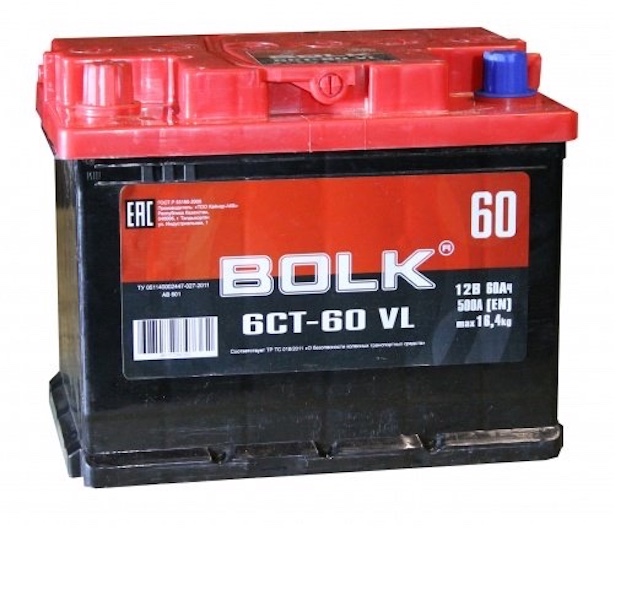 Аккумулятор BOLK 60Ah 500A (прямая 1) 242x175x190 L2