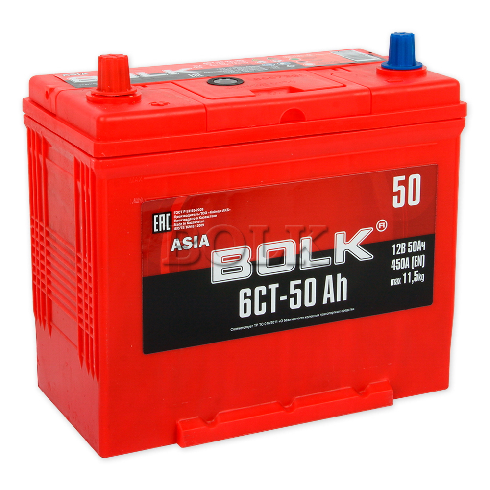 Аккумулятор BOLK ASIA 50 А/ч прямая L+ EN450 А 236x129x220 ABJ 501
