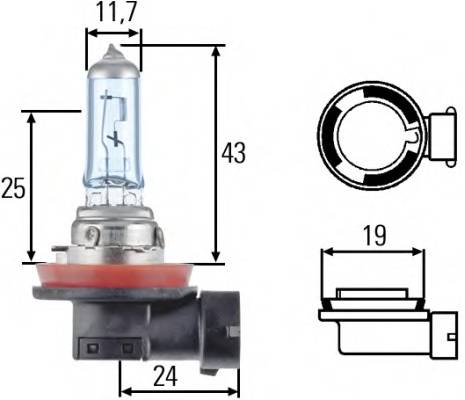 Лампа (H8) 35W 12V PGJ19-1 галогенная стандарт