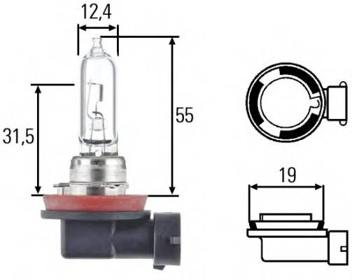 Лампа (H9) 65W 12V PGJ19-5 галогенная стандарт