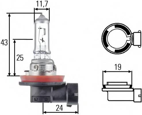 Лампа (H11) 55W 12V PGJ19-2 галогенная стандарт
