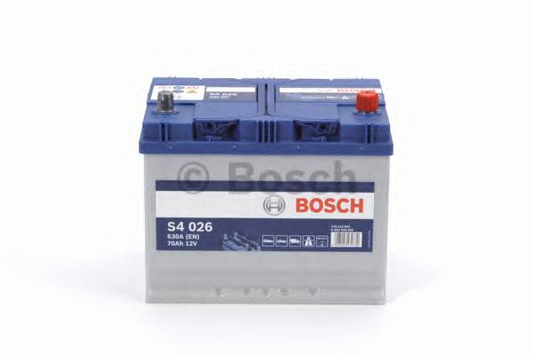Аккумулятор BOSCH S4 70Ah 640A (обратная 0) 261x175x220 D26