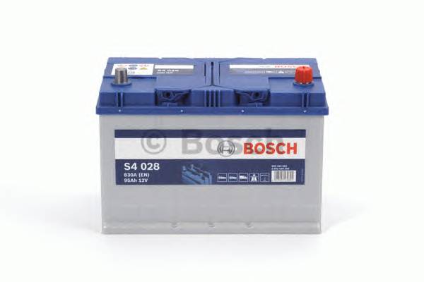 Аккумулятор BOSCH S4 95Ah 830A (обратная 0) 306x173x225 D31