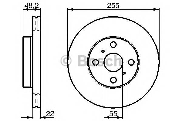 0 986 478 578 диск тормозной передний   Toyota Corolla all 92-02