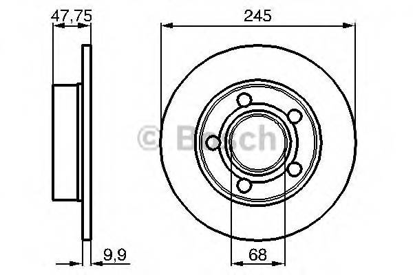 Тормдиск зад245x10 5 отв(min 2)