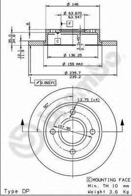 Диск тормозной передн FORD FIESTA IV 95-02 KA 96- MAZDA 121 III 9