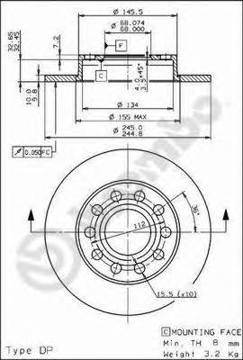 Диск тормозной Re Audi A4 01- Seat Exeo 08-