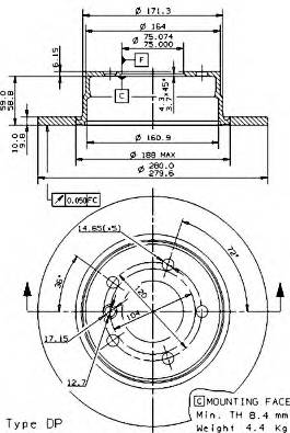 Диск тормозной окраш. Re BMW 1(E81.87) 03-12