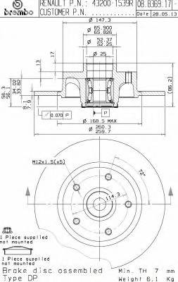 Диск тормозной (с подшипником и кольцом ABS) Megan III