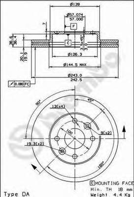 Диск тормозной передн KIA SEPHIA 95- SEPHIA седан 93- SHU