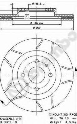 Диск тормозной Brembo MAX 09 8903 75