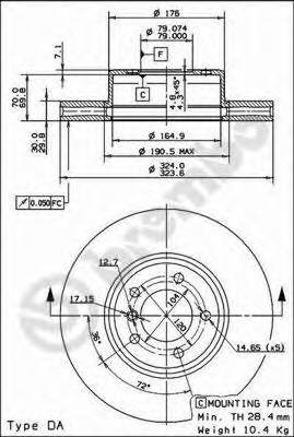 диск тормозной передний BMW E60E61 520-530525530D 03>