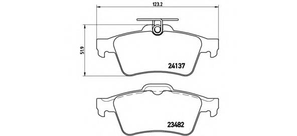 Колодки тормозные задние FORD Focus II 04- Mazda 3.5 03-