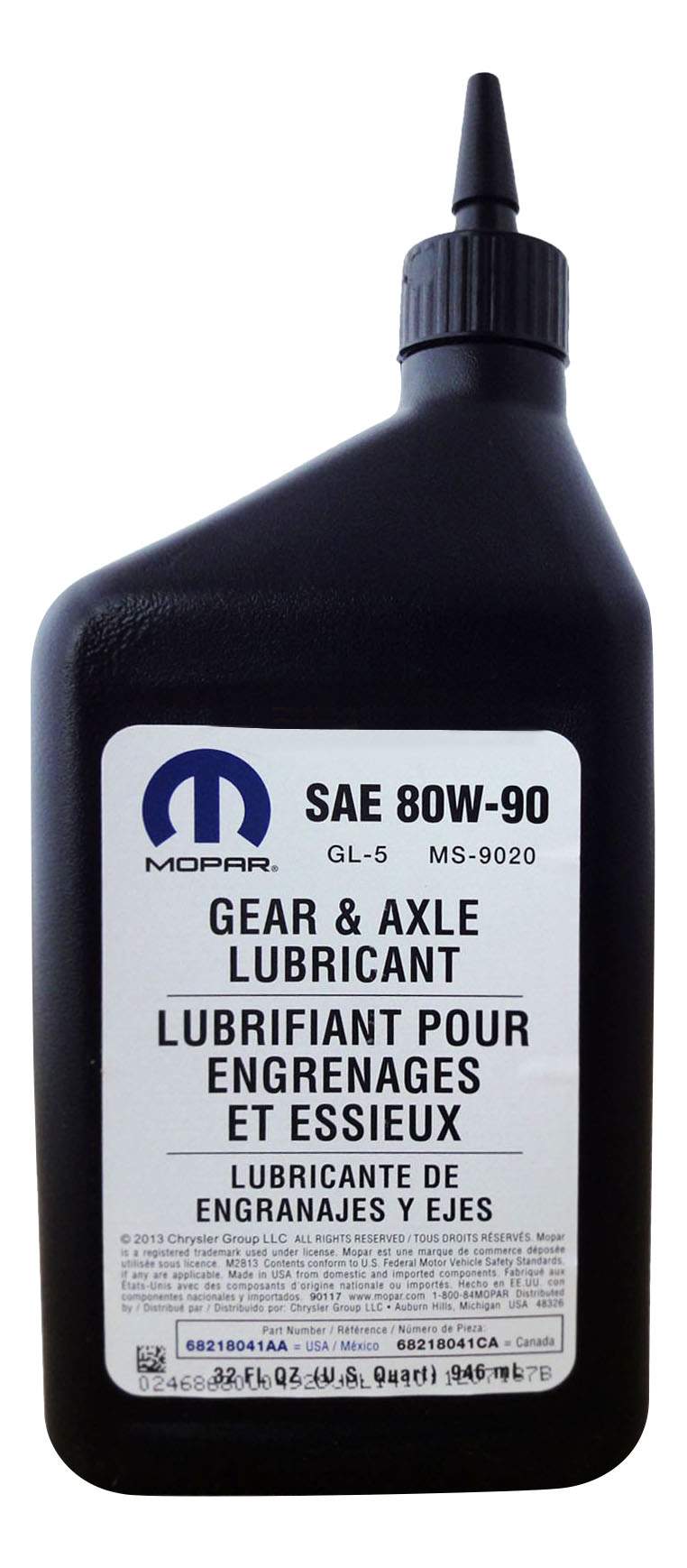 Трансмиссионное масло MOPAR Gear& Axle Lubricant SAE 80W-90 (0.946л)