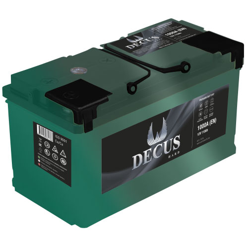 Аккумулятор DECUS Зелёный 110Ah 1000A (обратная 0) 353x175x190