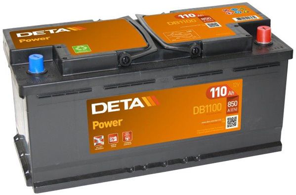 Аккумулятор DETA 110Ah 850A (обратная 0) 392x175x190