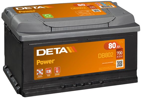 Аккумулятор DETA 80Ah 700A (обратная 0) 315x175x175