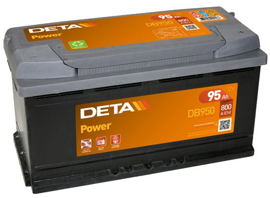 Аккумулятор DETA 95Ah 800A (обратная 0) 353x175x190