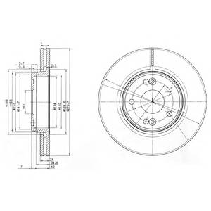 Диск тормозной пер  вент  (колесные диски R15) Laguna 01-