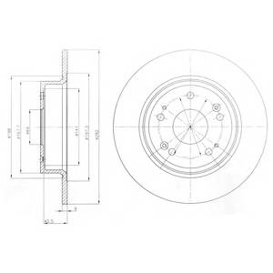 Диск торм зад 282x9 5 отв (min 2)