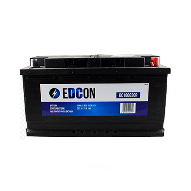 Аккумулятор EDCON 100Ah 830A (обратная 0) 353x175x190