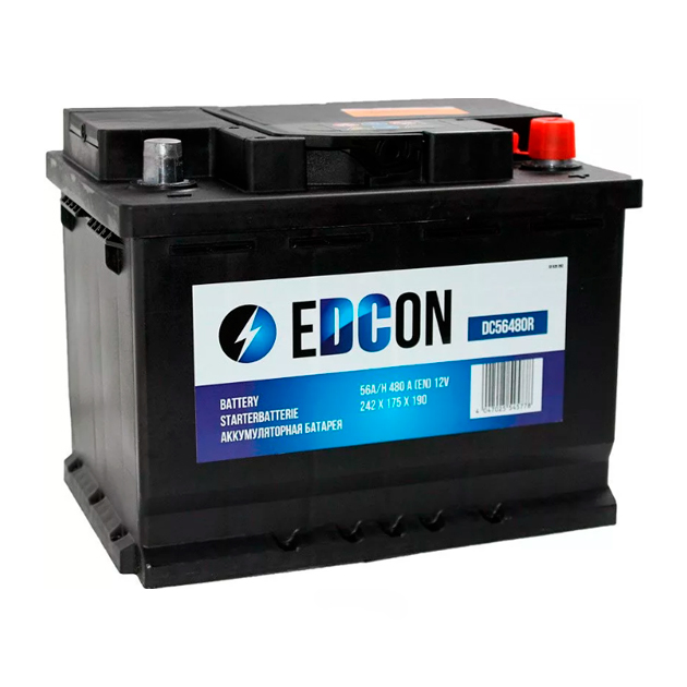Аккумулятор EDCON 56Ah 480A (обратная 0) 242x175x190