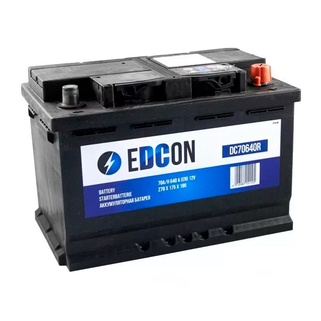 Аккумулятор EDCON 70Ah 640A (обратная 0) 278x175x190 L3