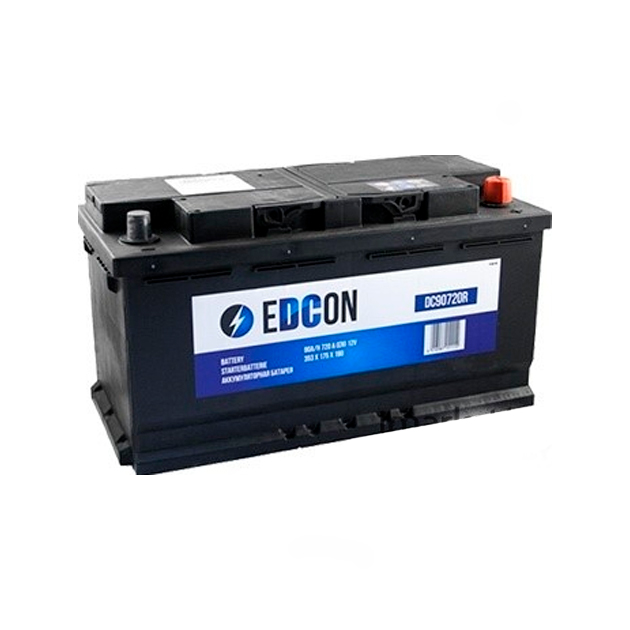 Аккумулятор EDCON 90Ah 720A (обратная 0) 353x175x190