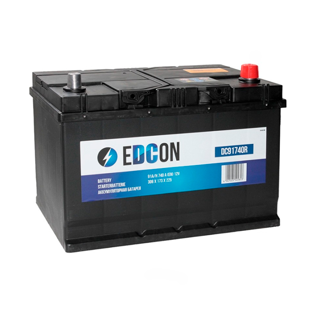 Аккумулятор EDCON 91Ah 740A (обратная 0) 306x173x225