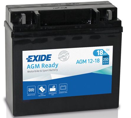 АКБ EXIDE  AGM1218 18Ач (обратная 0) EN250A  181x77x167  B00