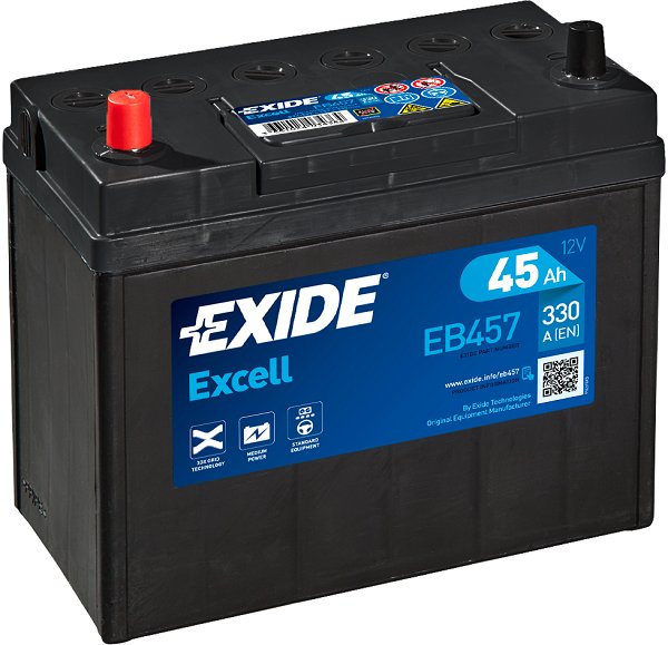 Аккумулятор EXIDE Excell 45Ah 330A (прямая 1) 237x127x227 B24